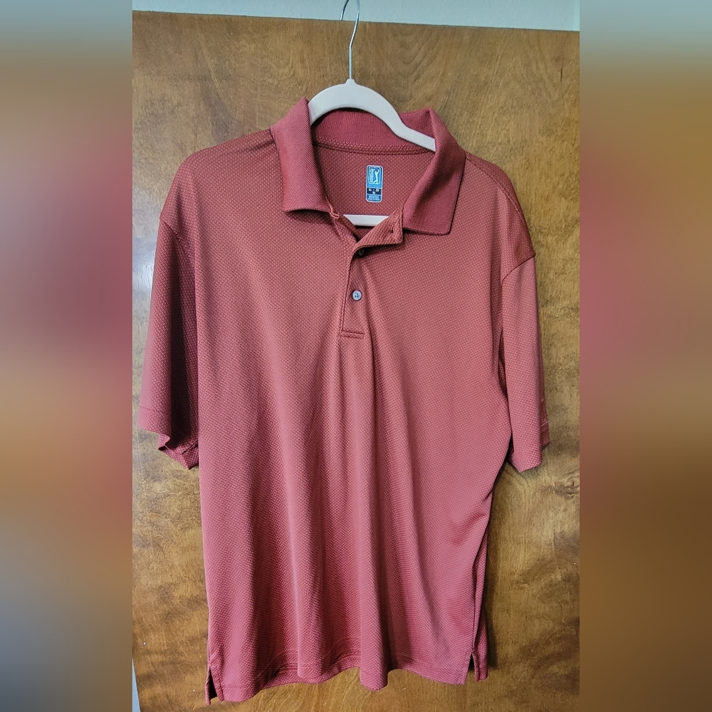 PGA Tour Red Polo Shirt Casual Comfort XL